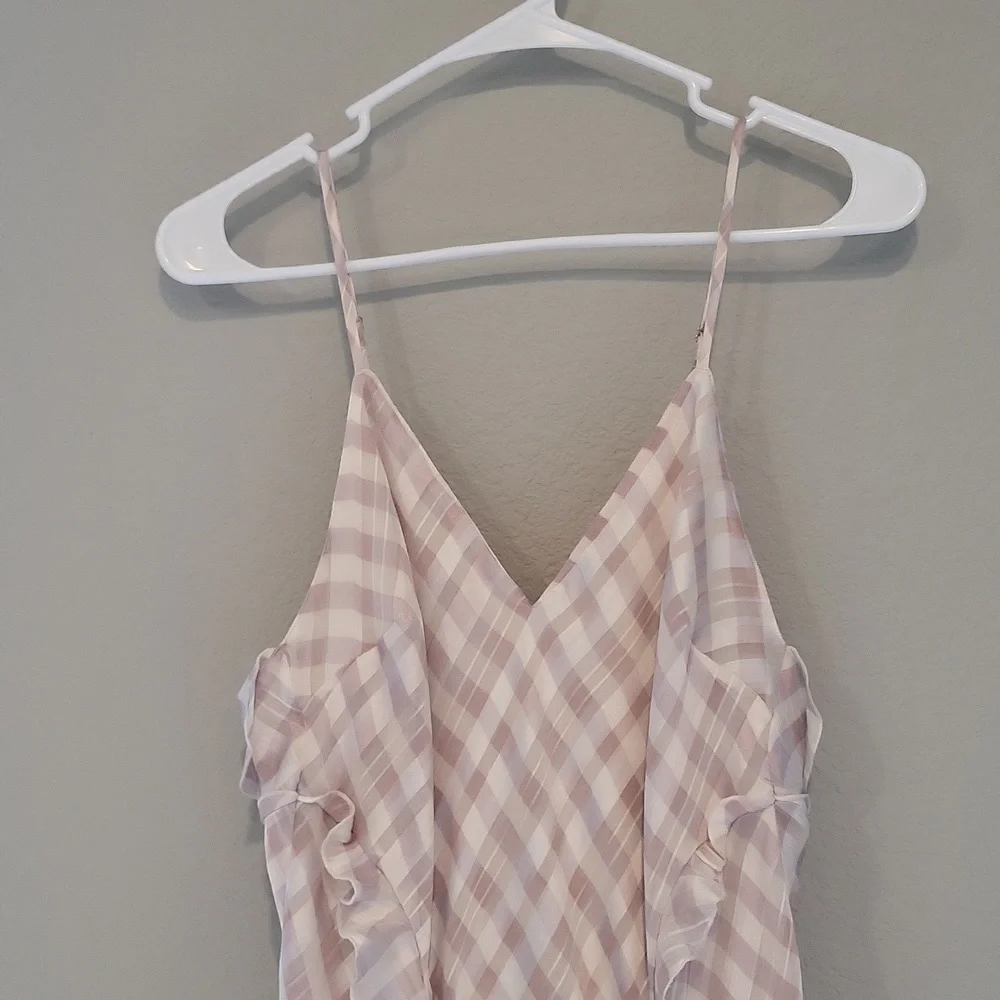 Victoria’s Secret Ruffle plaid pink dress women's L feminine adjustable straps - Picture 4 of 12